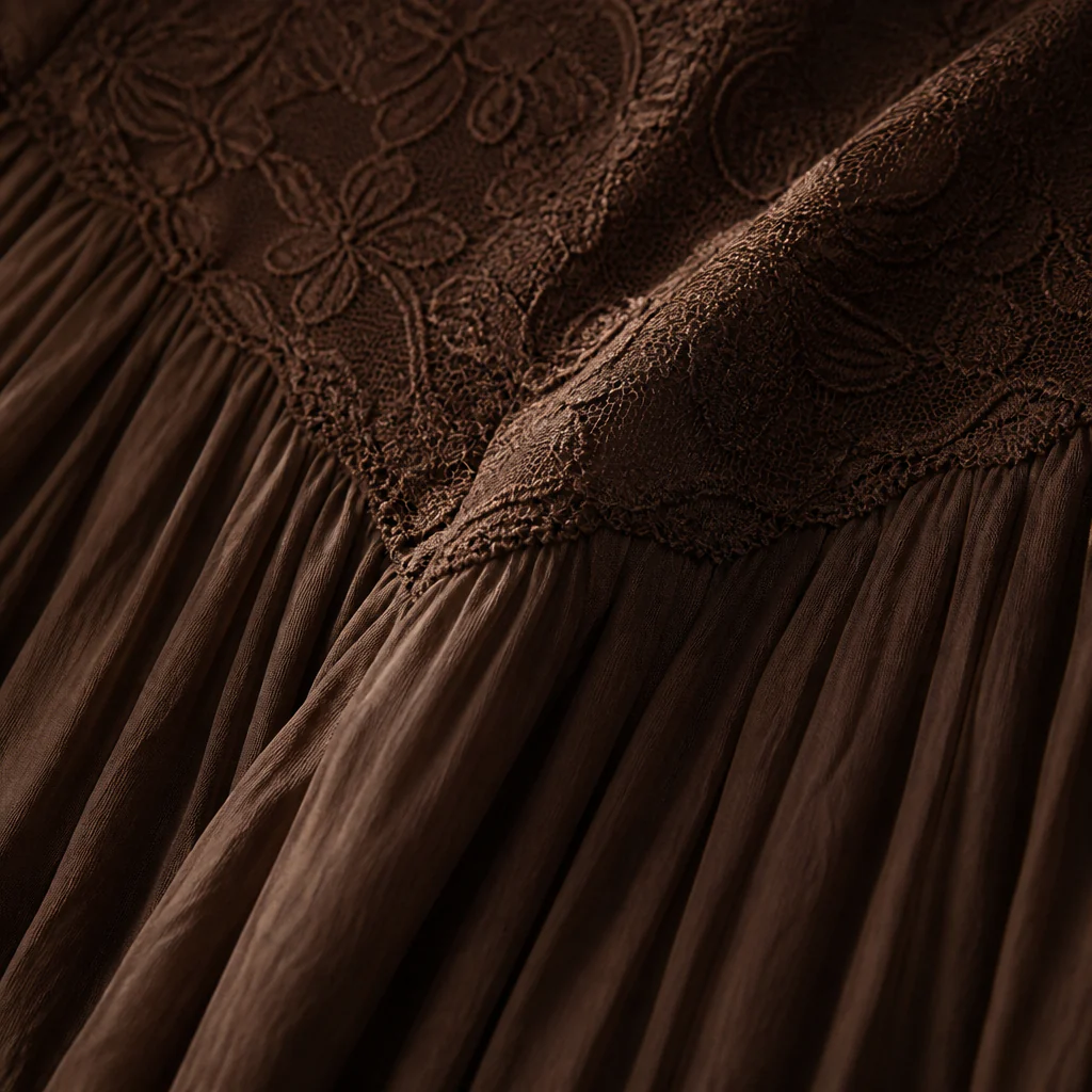 LunariaSilk™ – Romantic Lace Bodice Chiffon Maxi Dress with Ruffled Hem - Image 8