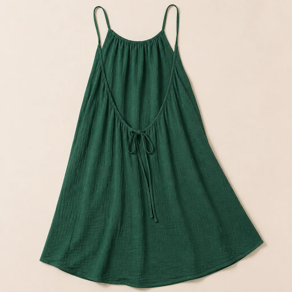LunaVibe™ – Flowy Open-Back Cami Sundress with Adjustable Tie - Image 13