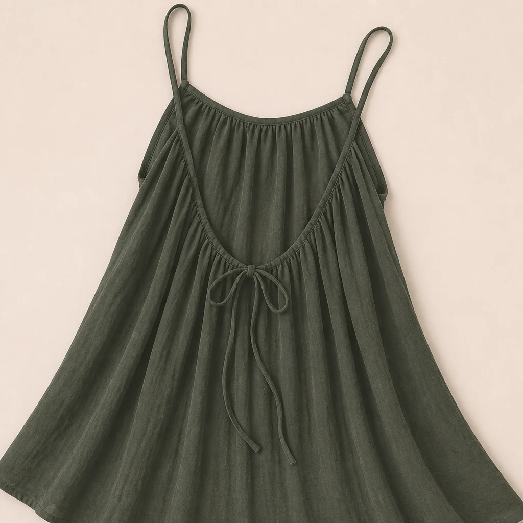 LunaVibe™ – Flowy Open-Back Cami Sundress with Adjustable Tie - Image 15
