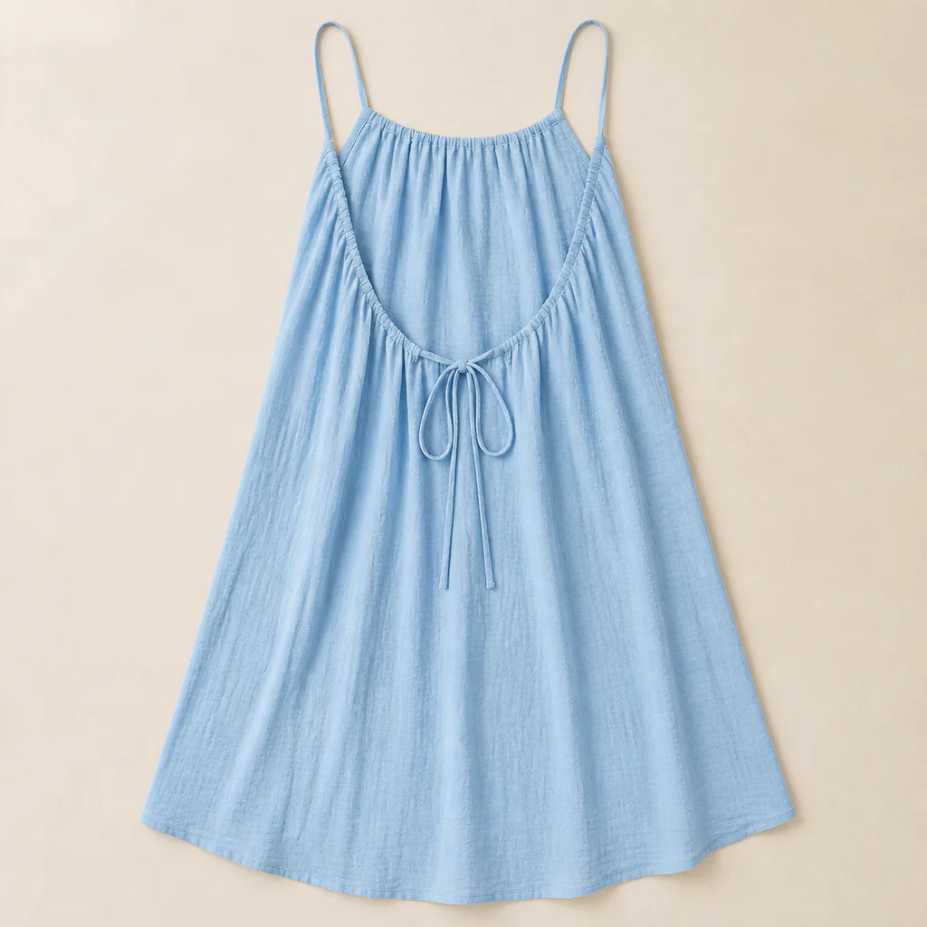 LunaVibe™ – Flowy Open-Back Cami Sundress with Adjustable Tie - Image 9
