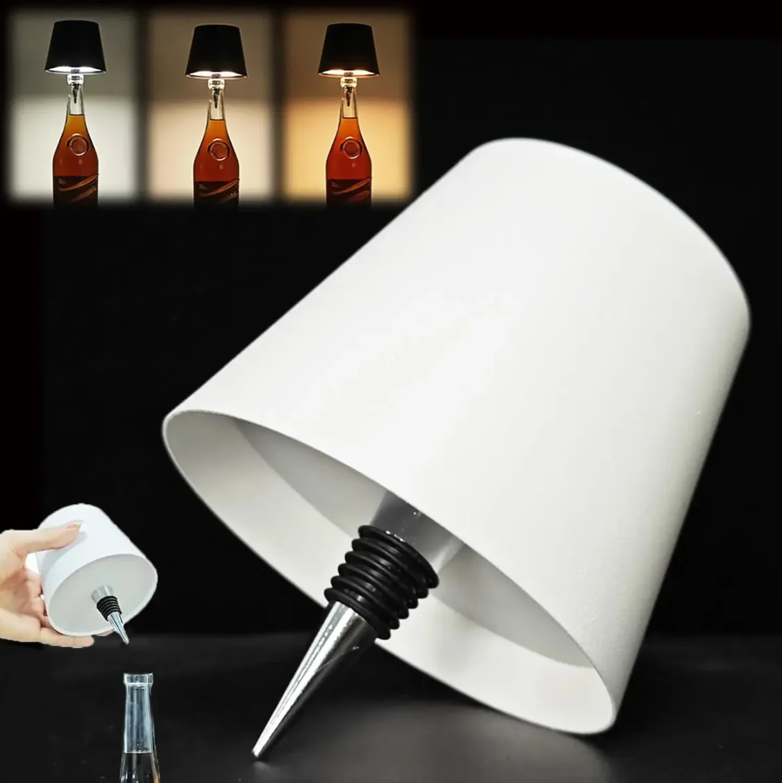 LuxeBottle - Wireless LED Table Lamp in Bottle Design - Dimmable | USB | Living Room | Decoration - Image 7