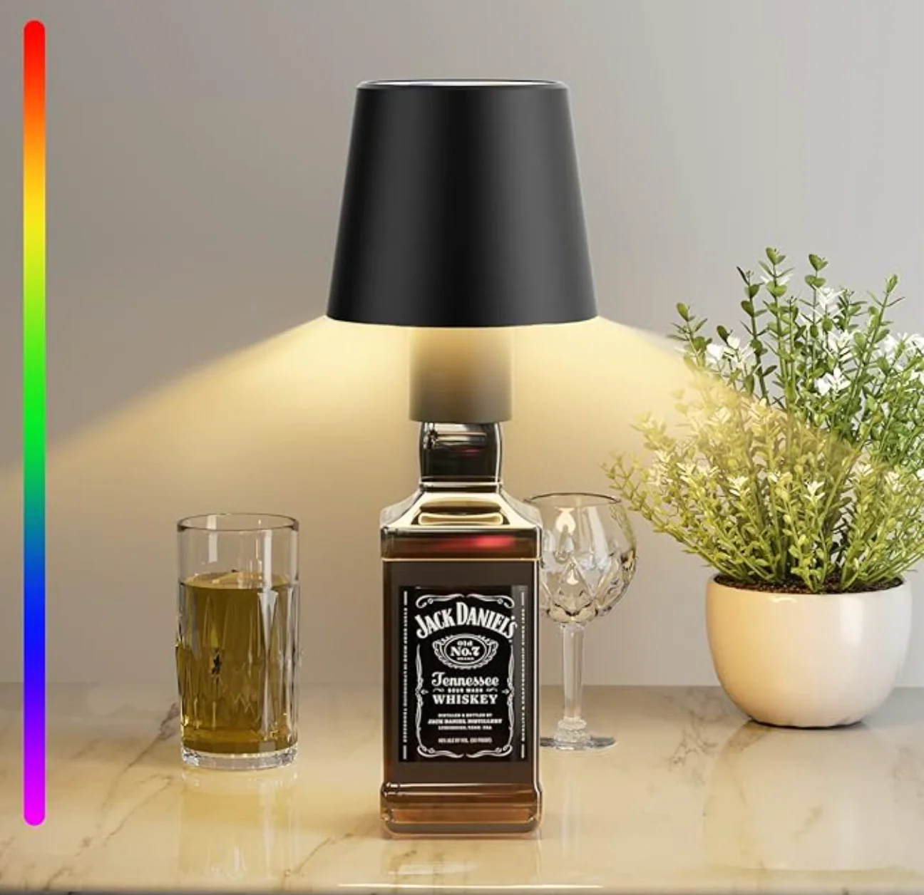 LuxeBottle - Wireless LED Table Lamp in Bottle Design - Dimmable | USB | Living Room | Decoration - Image 8