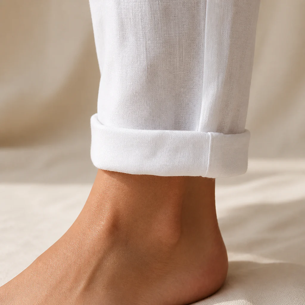 LuxeraSilk™ – Relaxed Cotton-Linen Drawstring Pants with Elastic Waist - Image 7