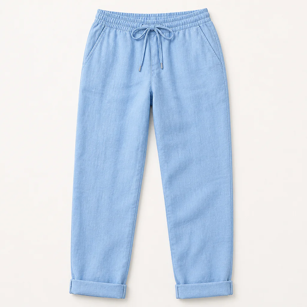 LuxeraSilk™ – Relaxed Cotton-Linen Drawstring Pants with Elastic Waist - Image 8