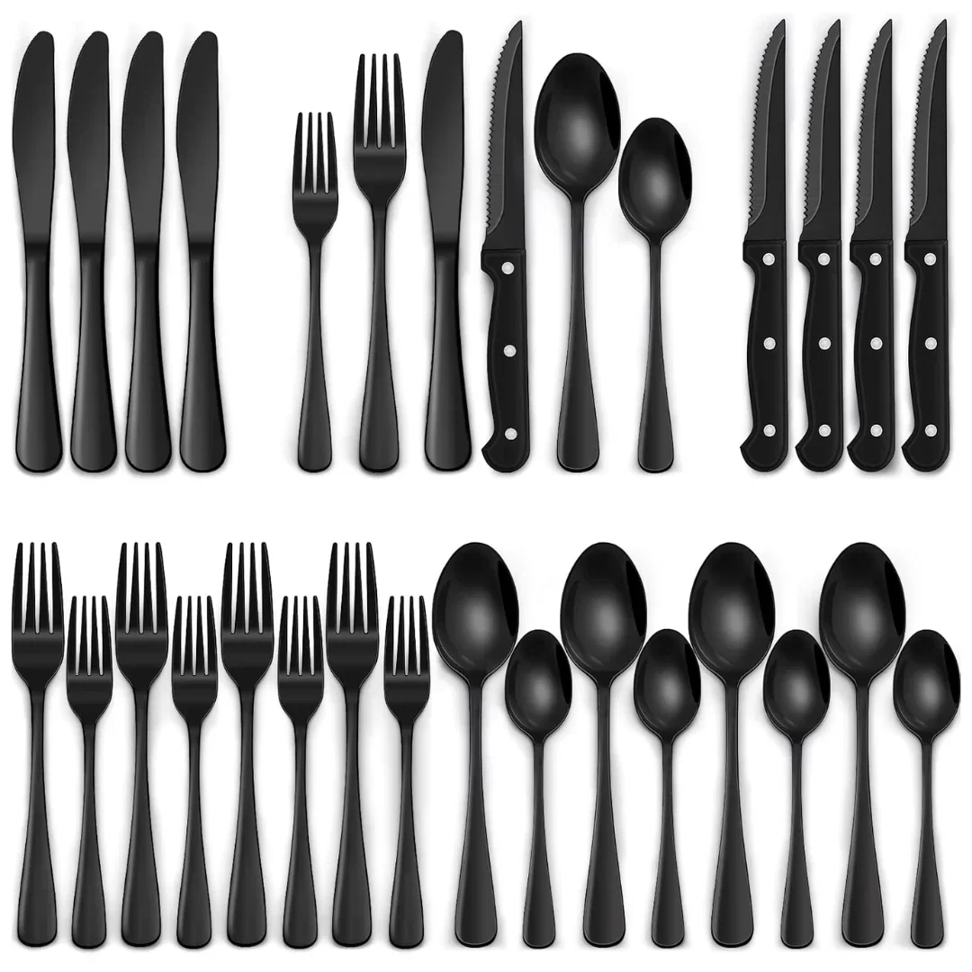 Matte Black Tableware Set - Elegant Organization for Every Dinner - Image 8