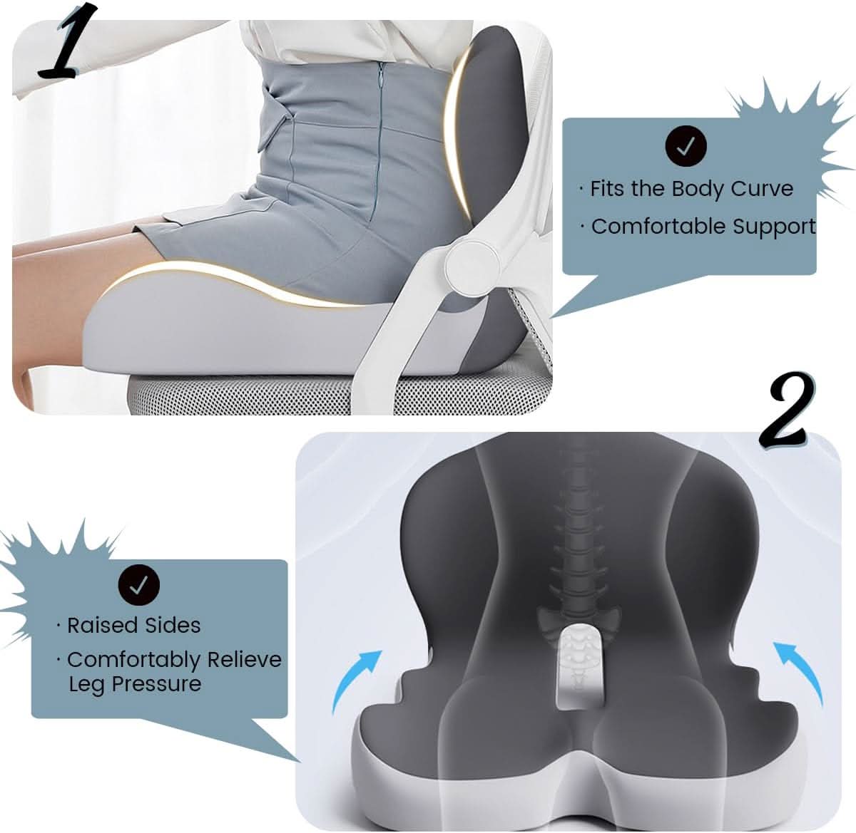 Memory Foam Seat Cushion for Comfort and Support - Image 4