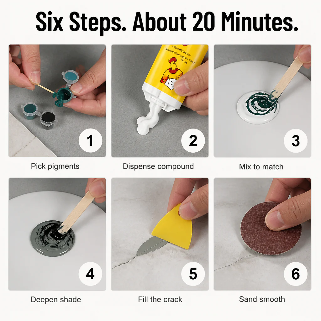 StoneMend™ — Patch Cracks, Chips & Holes In Tiles, Sinks & Stone - Image 5