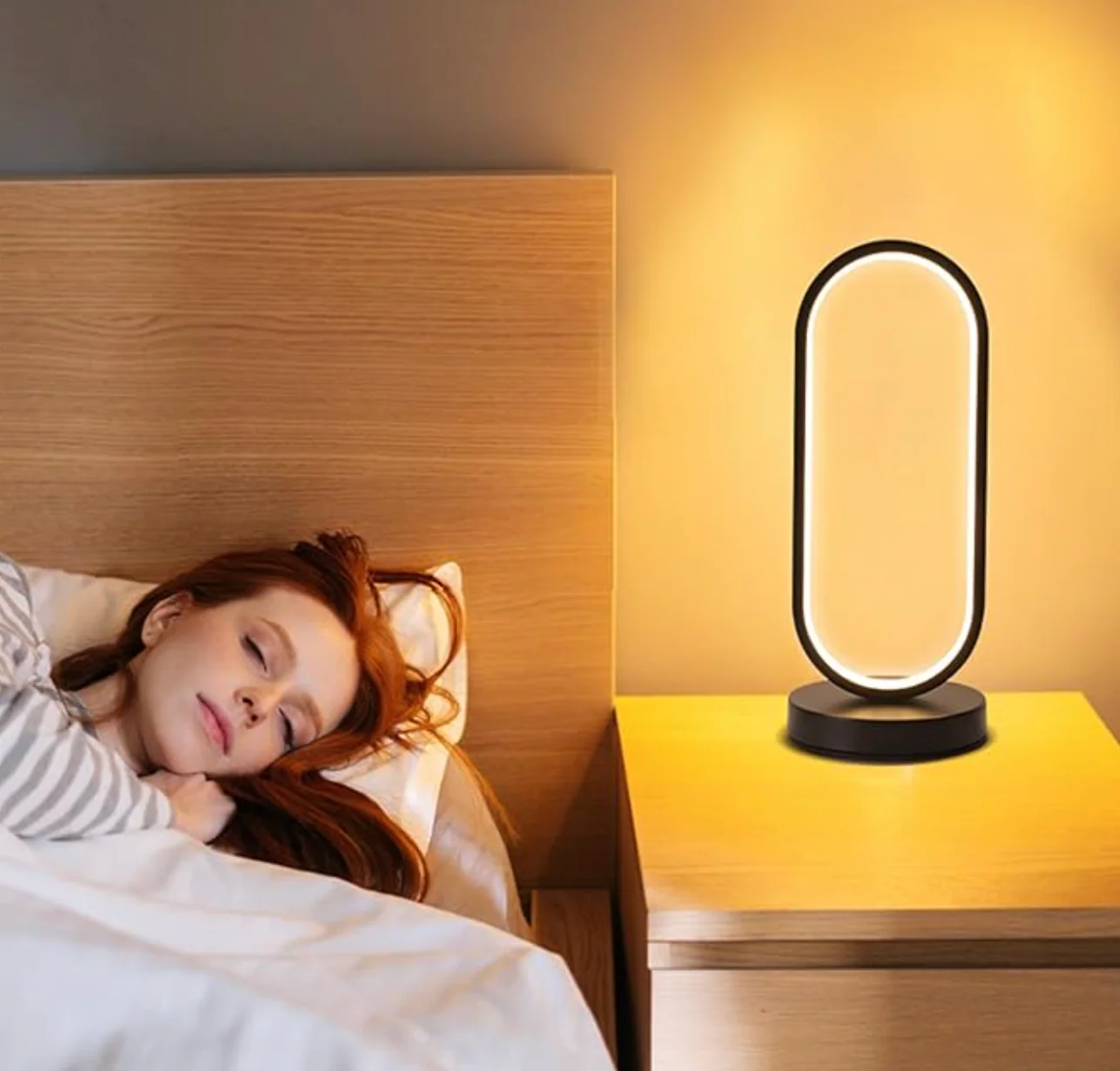 OvalGlow | Dimmable Modern Touch Control LED Desk Lamp with 3 Colors - Image 4