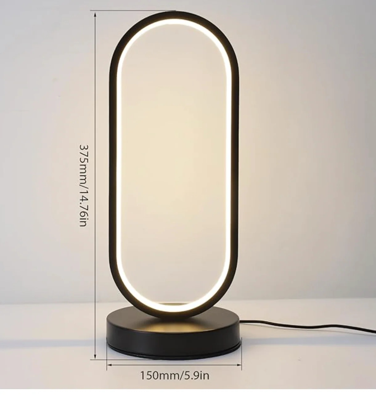OvalGlow | Dimmable Modern Touch Control LED Desk Lamp with 3 Colors - Image 6