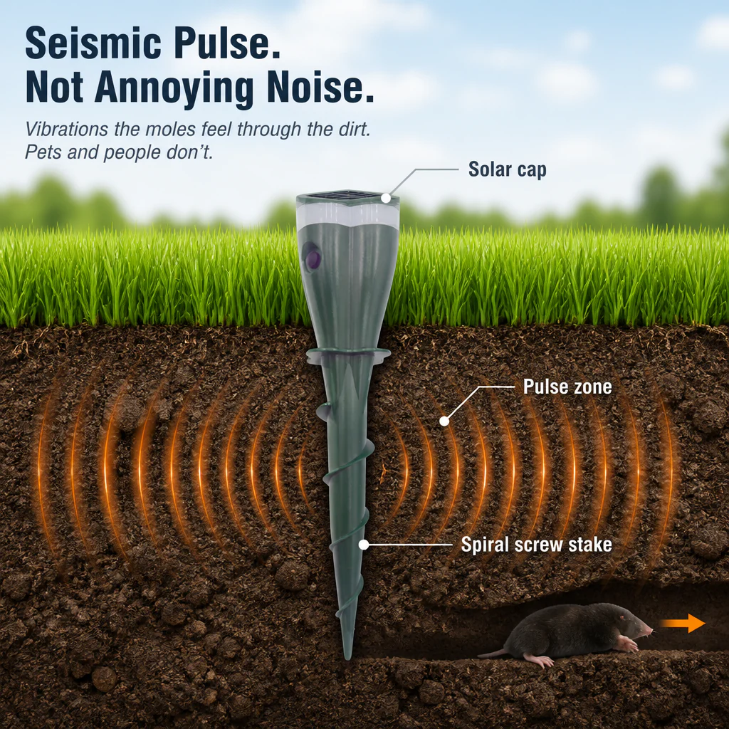 PestGuard™ — Drive Moles, Voles & Groundhogs Out With 100ft Silent Solar Pulses - Image 3