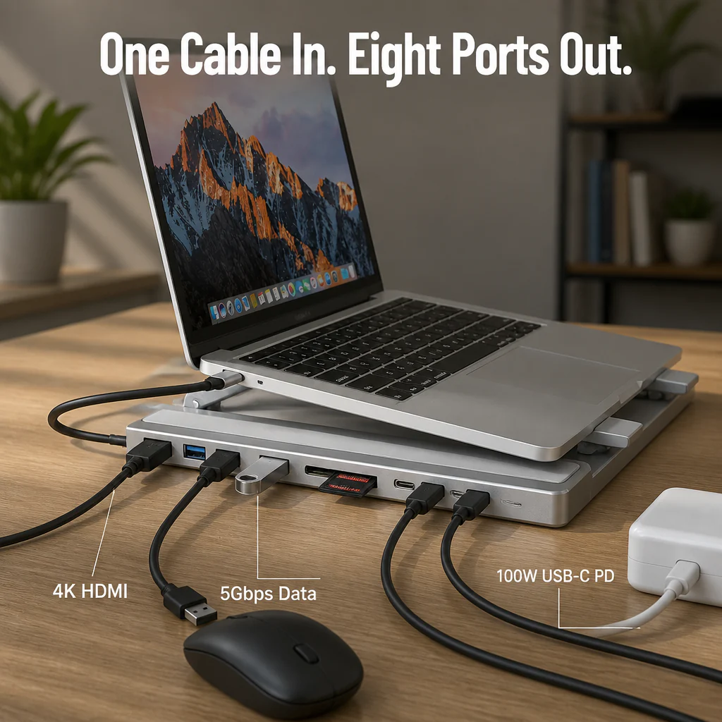 PowerPort Pro™ — Lift Your Laptop, Power 8 Devices, Fold Flat for Your Bag - Image 4