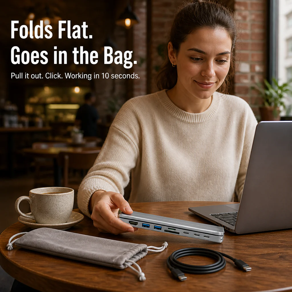 PowerPort Pro™ — Lift Your Laptop, Power 8 Devices, Fold Flat for Your Bag - Image 6