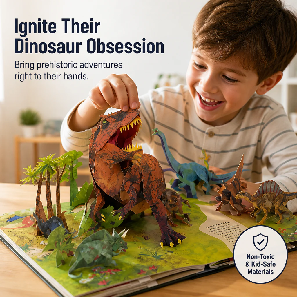 PrehistoRise™ — Watch Dinosaurs Leap Off the Page & Hold Their Attention for Real