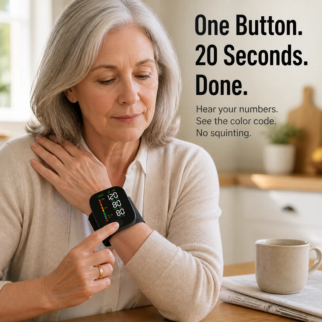 PulseSure™ — Press One Button, Hear Your Reading In 20 Seconds Flat
