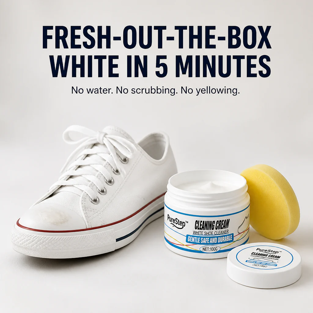 PureStep™ — Lift Dingy Yellow Stains & Restore White Sneakers in 5 Minutes