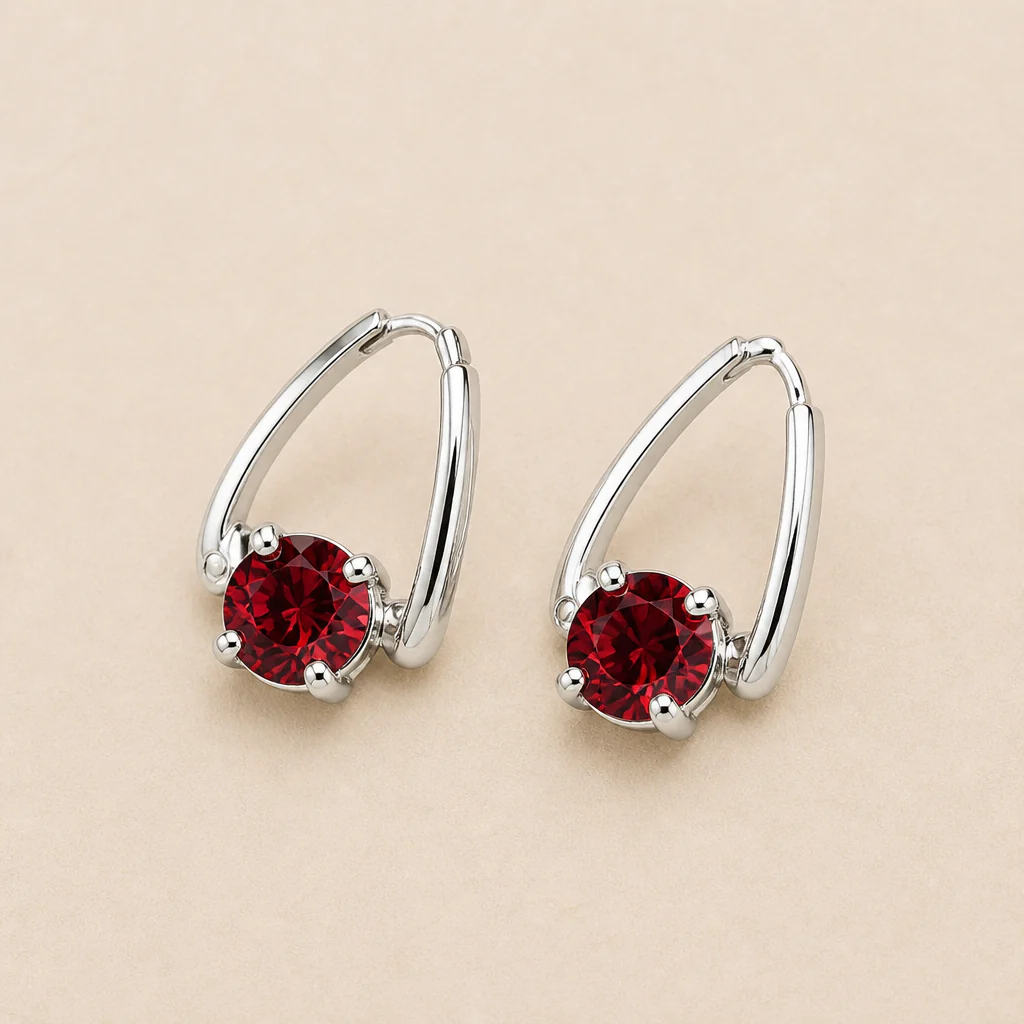 Lumelle™ – Crystal Solitaire Drop Hoop Earrings - Image 10