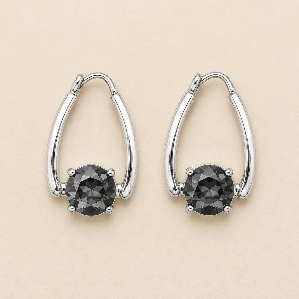 Lumelle™ – Crystal Solitaire Drop Hoop Earrings - Image 12