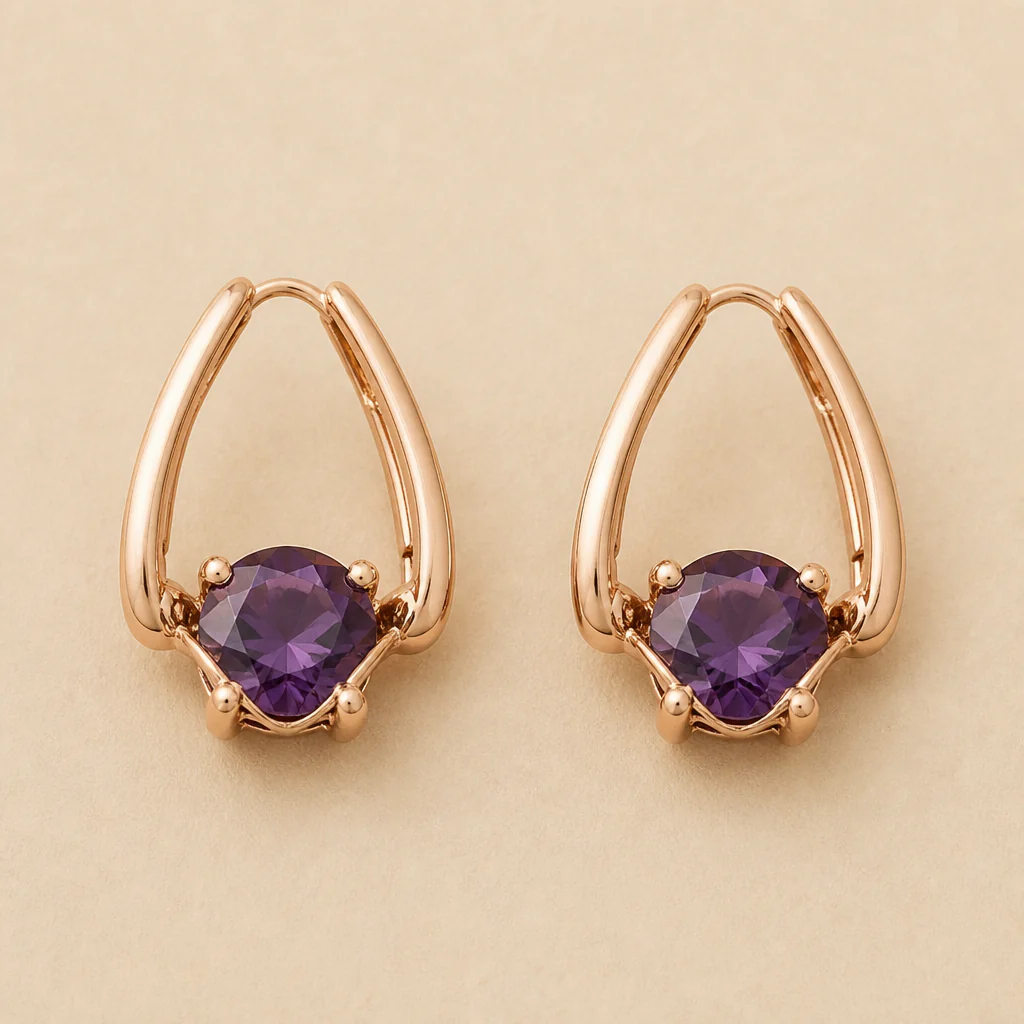 Lumelle™ – Crystal Solitaire Drop Hoop Earrings - Image 9