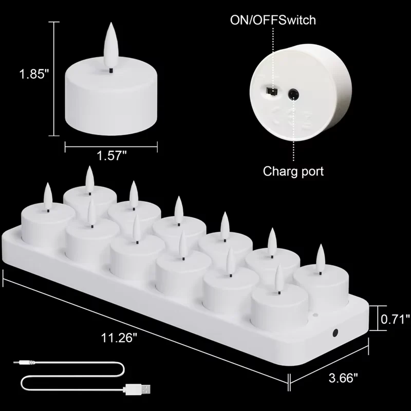 Rechargeable LED Candles with USB Charging Station - Image 9