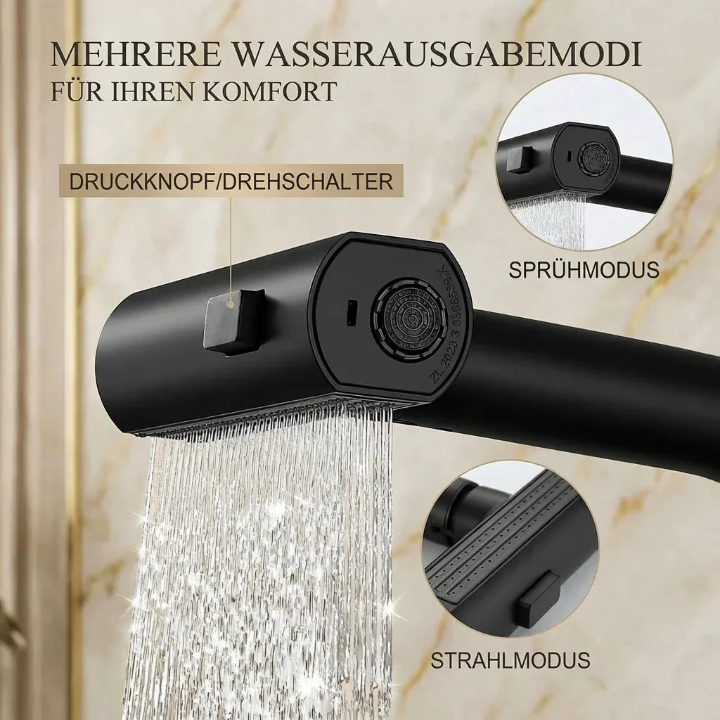 Retractable Kitchen Faucet with LED Light and 5 Spray Options - Image 5