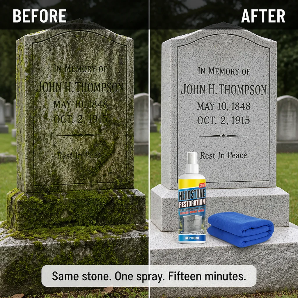 ReViveStone™ — Lift Moss, Algae & Yellow Stains From Memorial Stone in Minutes - Image 3