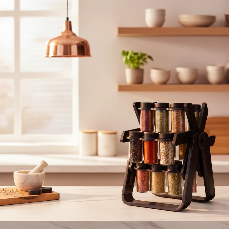 Rotatable Spice Holder | Collapsible Rack | Glass Jars | AromaDock - Image 6