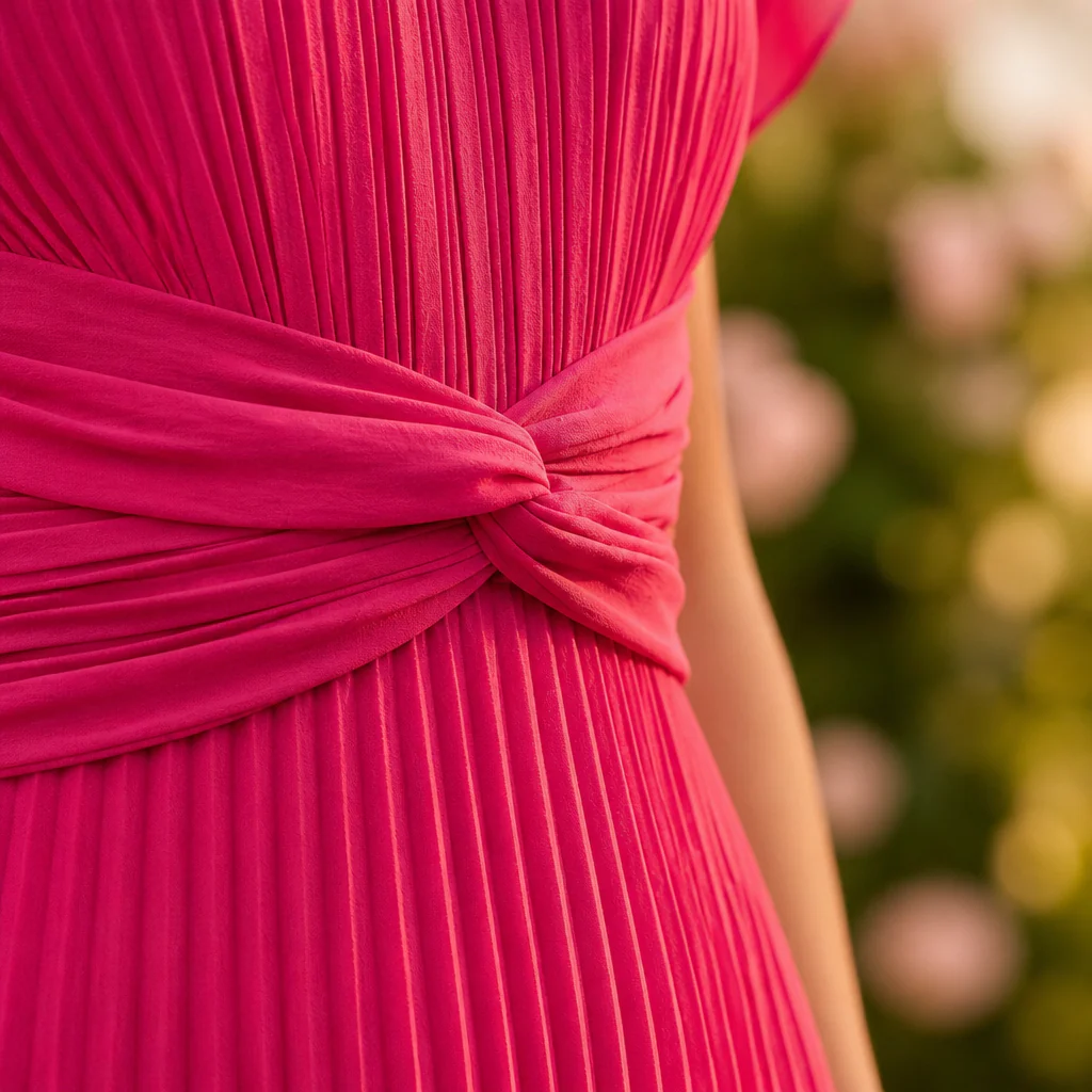 Seluria™ – Flutter-Sleeve Pleated Maxi Dress with Twist-Front Waist - Image 4