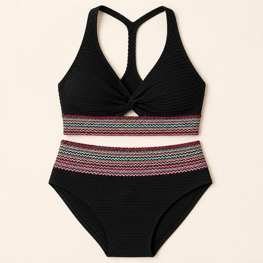 SereneShape™ – High-Waist Smocked Two-Piece Swimsuit with Tummy-Shaping Band - Image 7