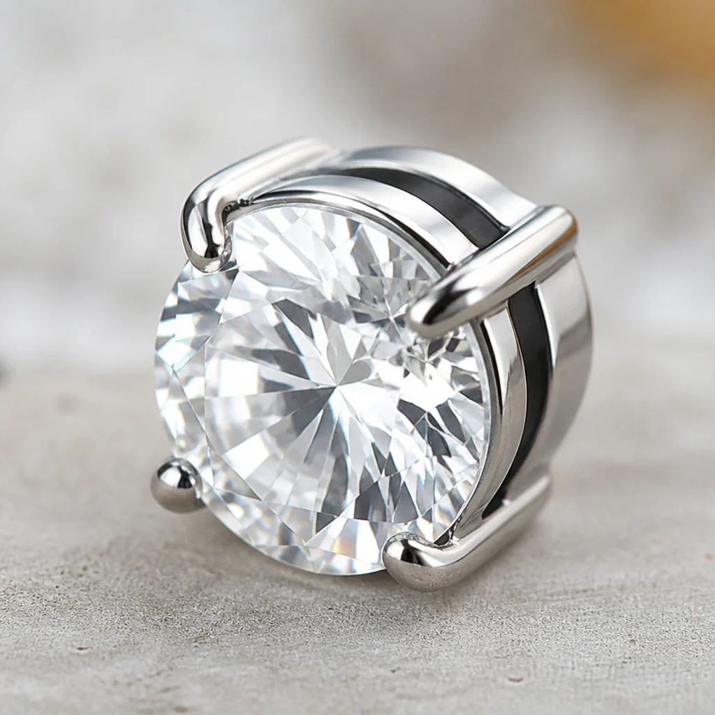 SerenPulse™ – Round-Cut Magnetic Clip-On Stud Earrings, No Piercing Needed - Image 4