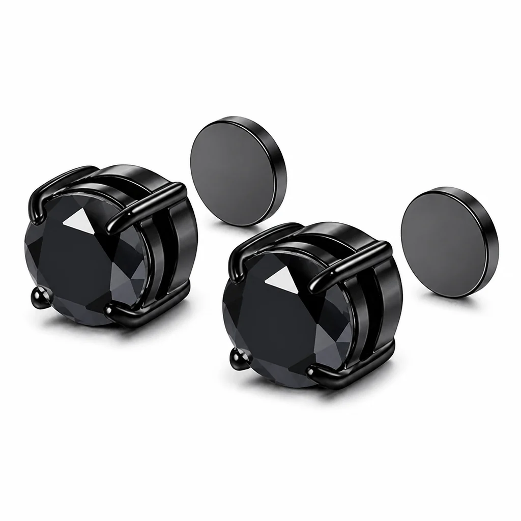 SerenPulse™ – Round-Cut Magnetic Clip-On Stud Earrings, No Piercing Needed - Image 9
