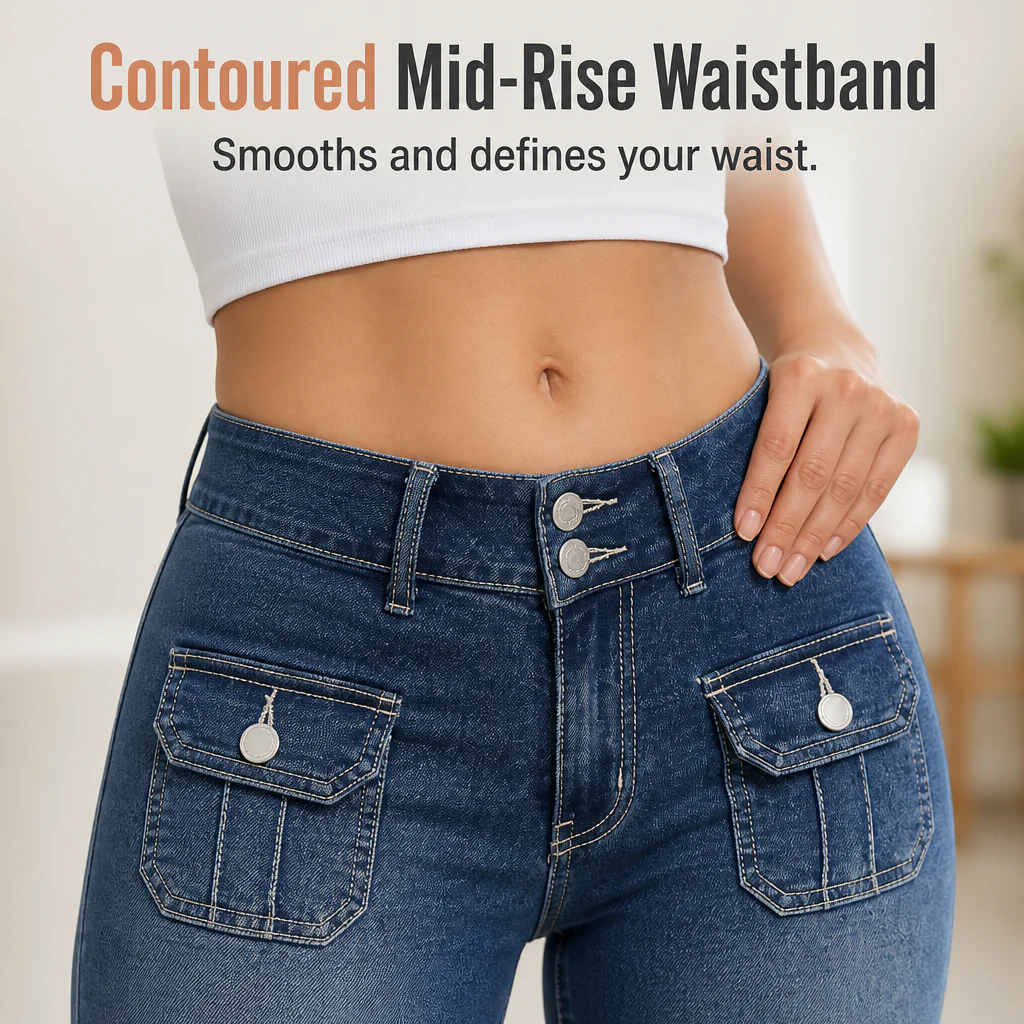 SerisiFlex™ – Curve-Defining Slim Fit Stretch Denim Capris with Contoured Waistband - Image 5