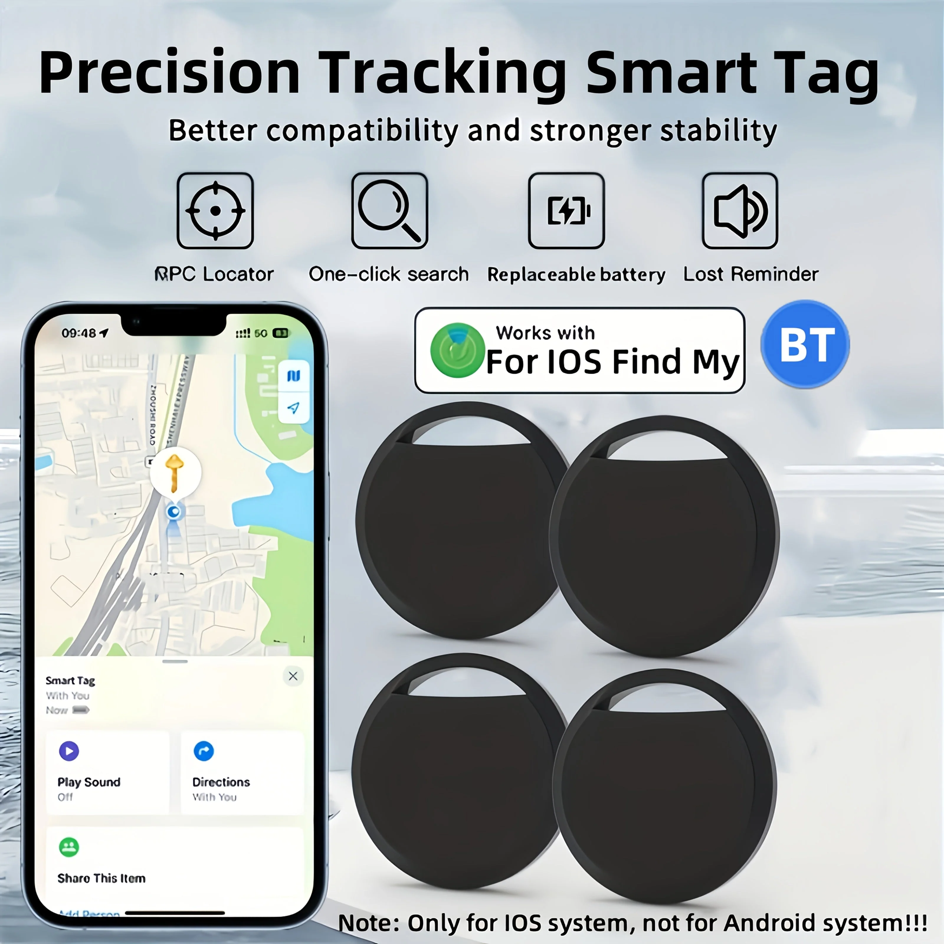 Set of 4 Smart Bluetooth Tracking Tags - Image 3