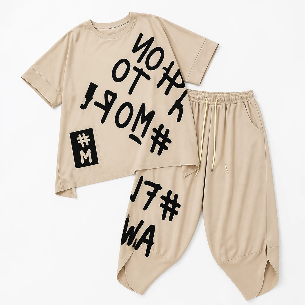 Brixa™ – Oversized Graffiti Print Lounge Two-Piece Set - Image 11