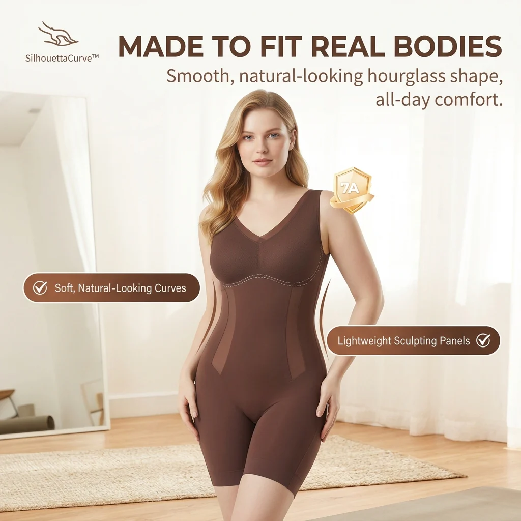 SilhouettaCurve™ – Seamless Full-Body Shaping Bodysuit with Tummy-Smoothing Panels