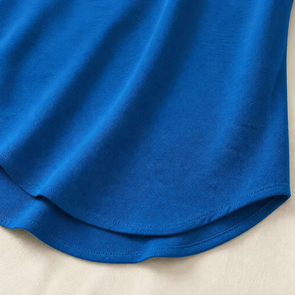 Silkora™ – Relaxed V-Neck Blouse with Curved Hem - Image 6