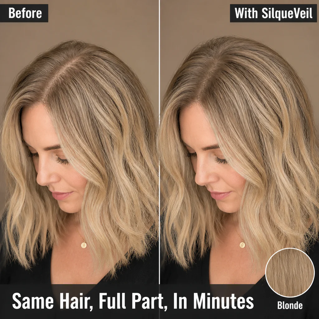 SilqueVeil™ — Cover Thinning Hair With a Part That Looks Like Real Scalp - Image 4