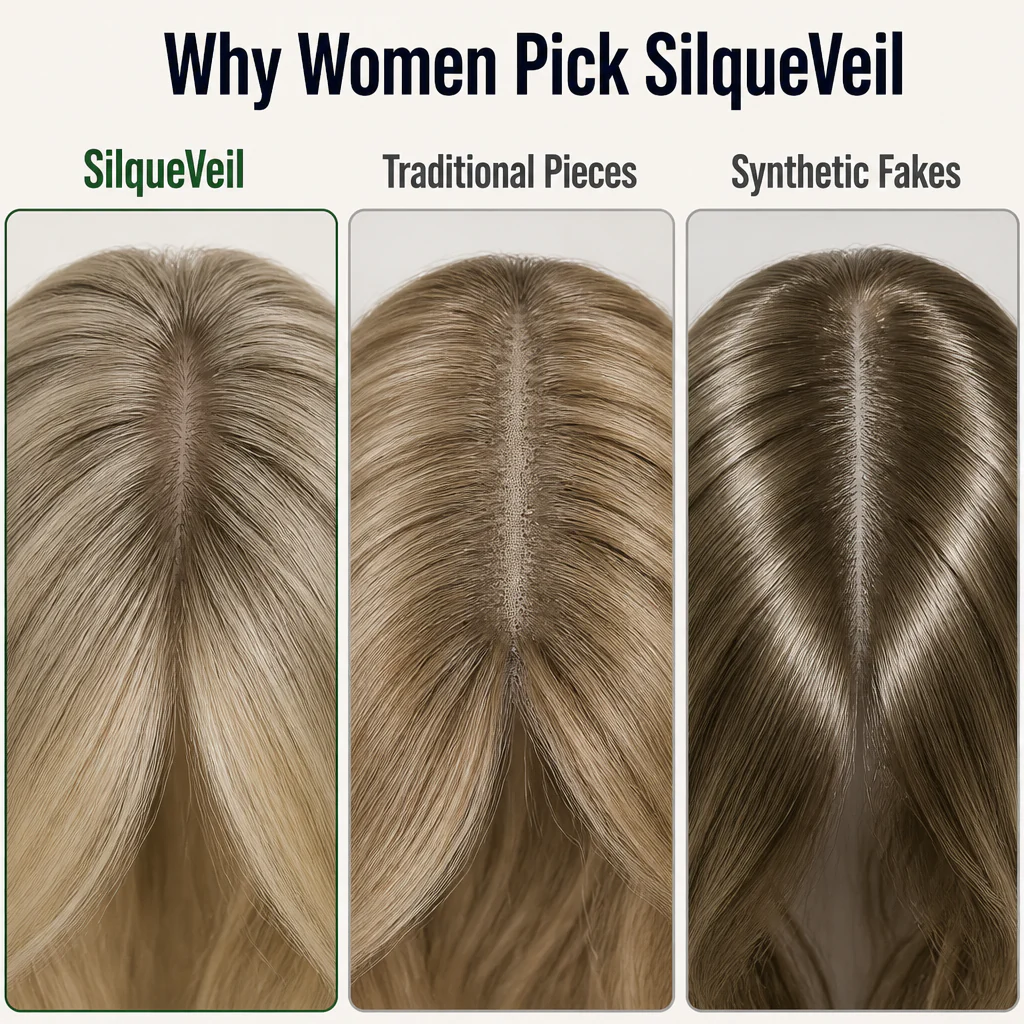 SilqueVeil™ — Cover Thinning Hair With a Part That Looks Like Real Scalp - Image 5