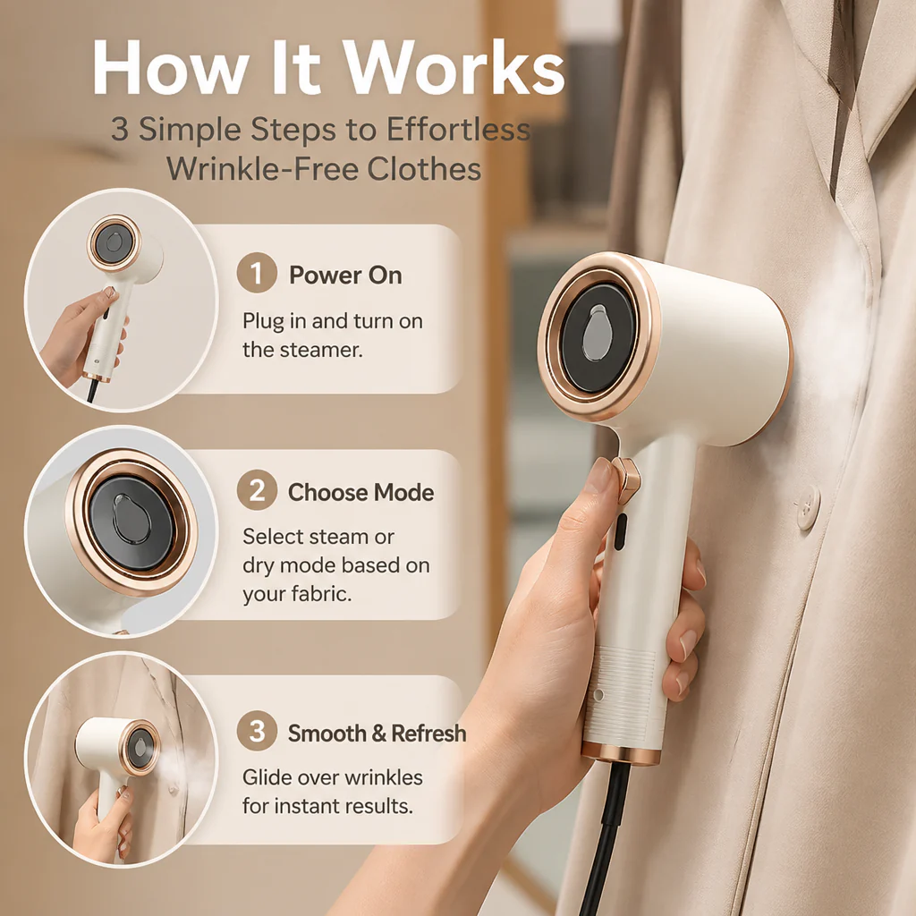 SleekSteam™ — Steam, Dry-Press & Pack Wrinkle-Free Style in Seconds Anywhere - Image 4