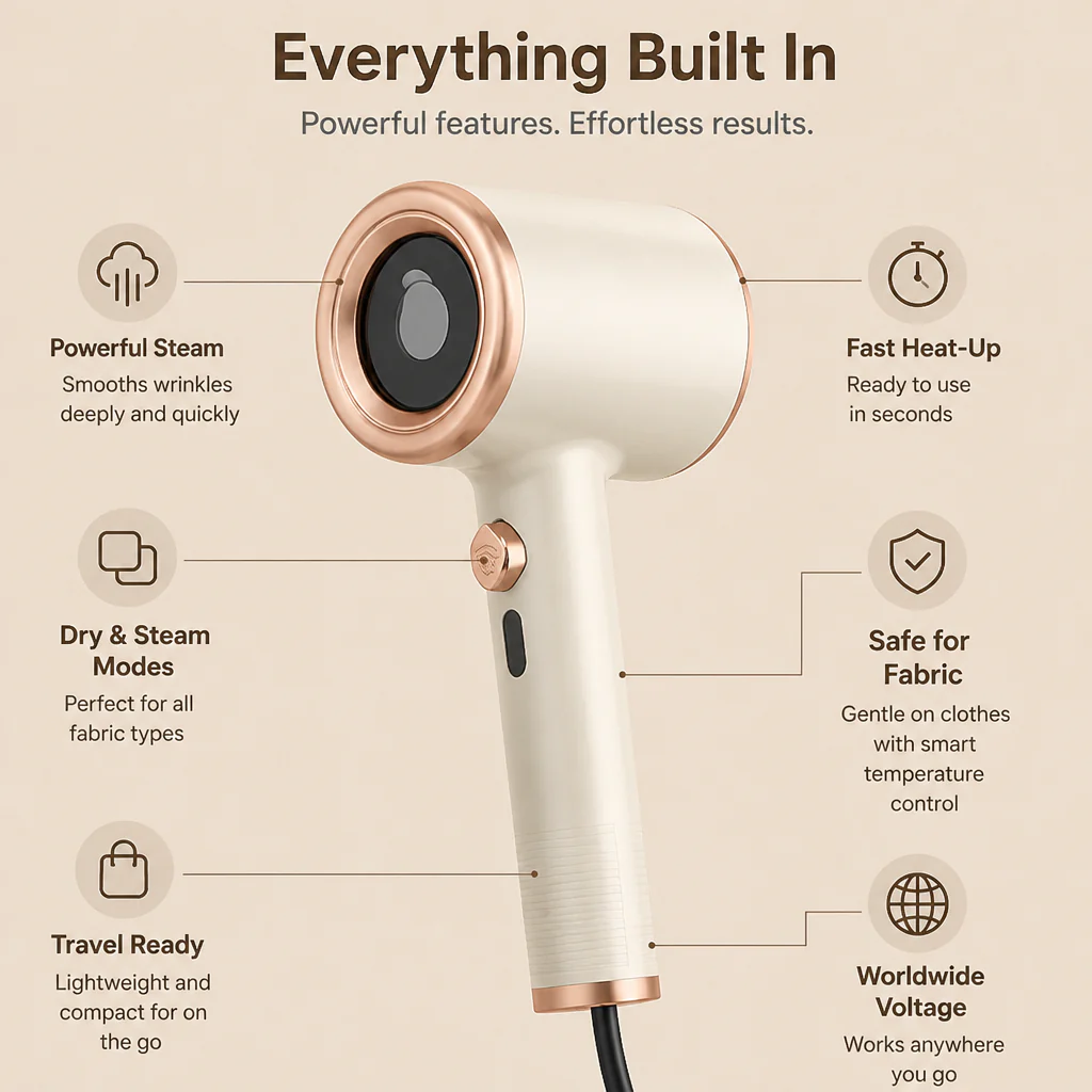 SleekSteam™ — Steam, Dry-Press & Pack Wrinkle-Free Style in Seconds Anywhere - Image 5