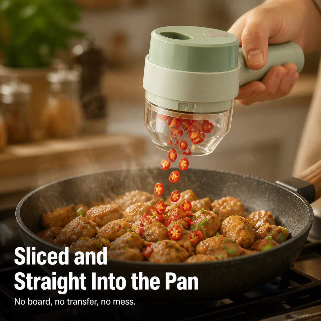 SliceSavvy™ — Mince Garlic, Slice Chili & Grind Meat in Seconds, Cordless - Image 6