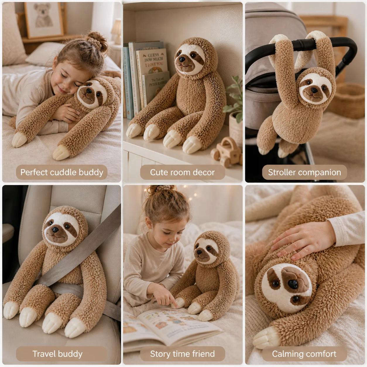 Sloth Plush Toy with Velcro Fasteners - Image 2