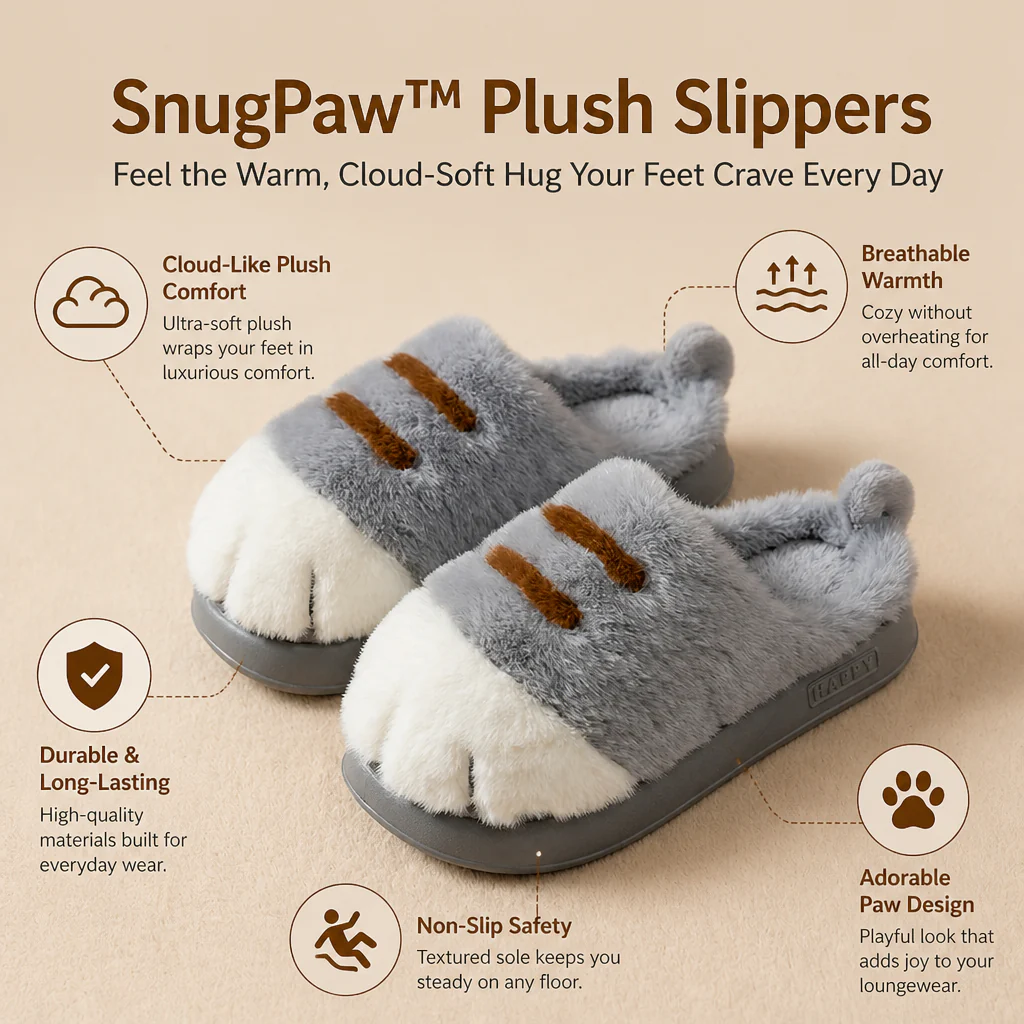 SnugPaw™ Plush Slippers — Feel the Warm, Cloud-Soft Hug Your Feet Crave Every Day - Image 8
