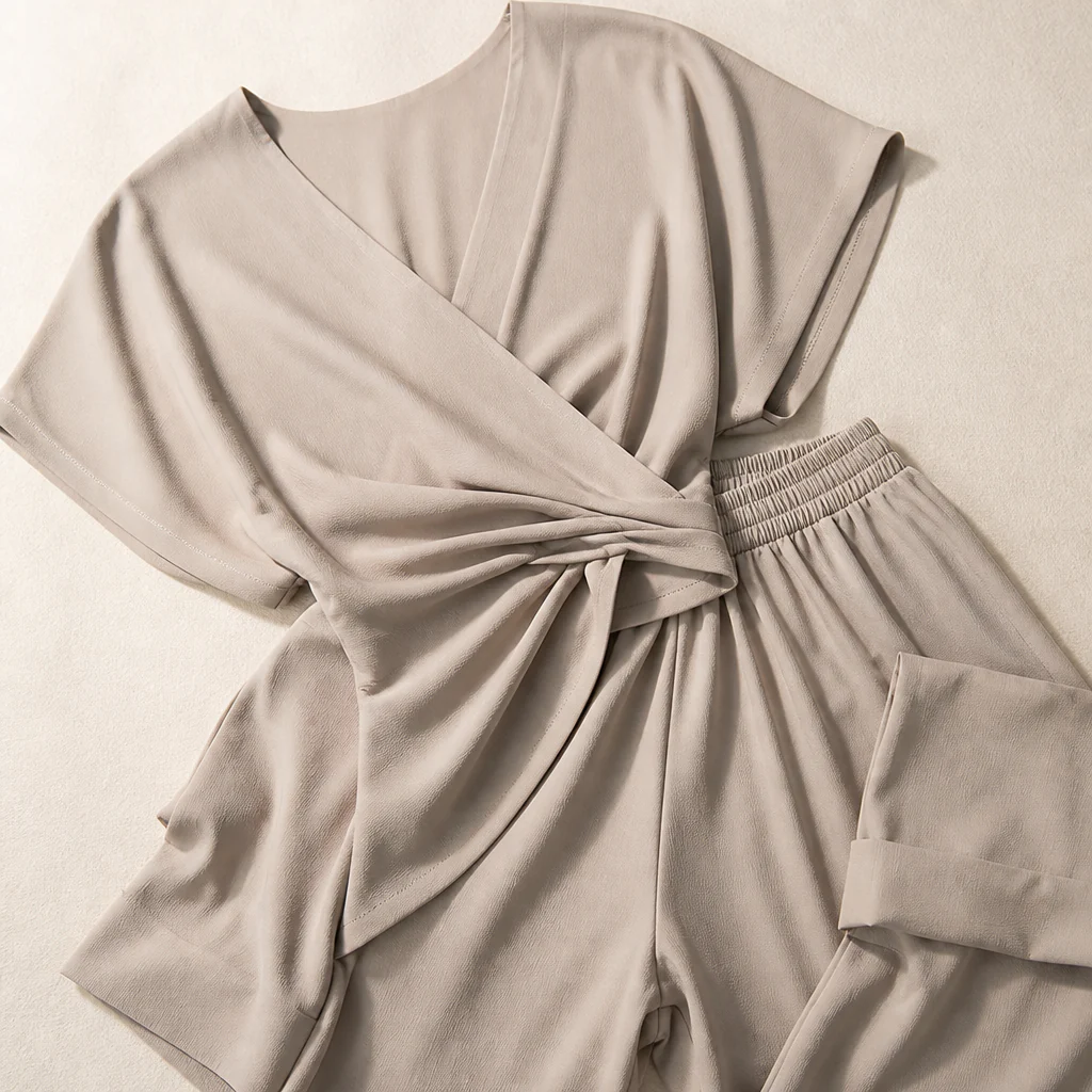 SolaraLuxe™ – Wrap-Front Wide-Leg Jumpsuit with Twist Waist - Image 6