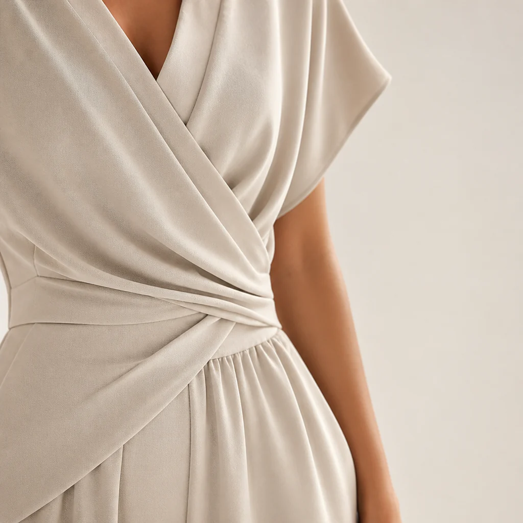 SolaraLuxe™ – Wrap-Front Wide-Leg Jumpsuit with Twist Waist - Image 7