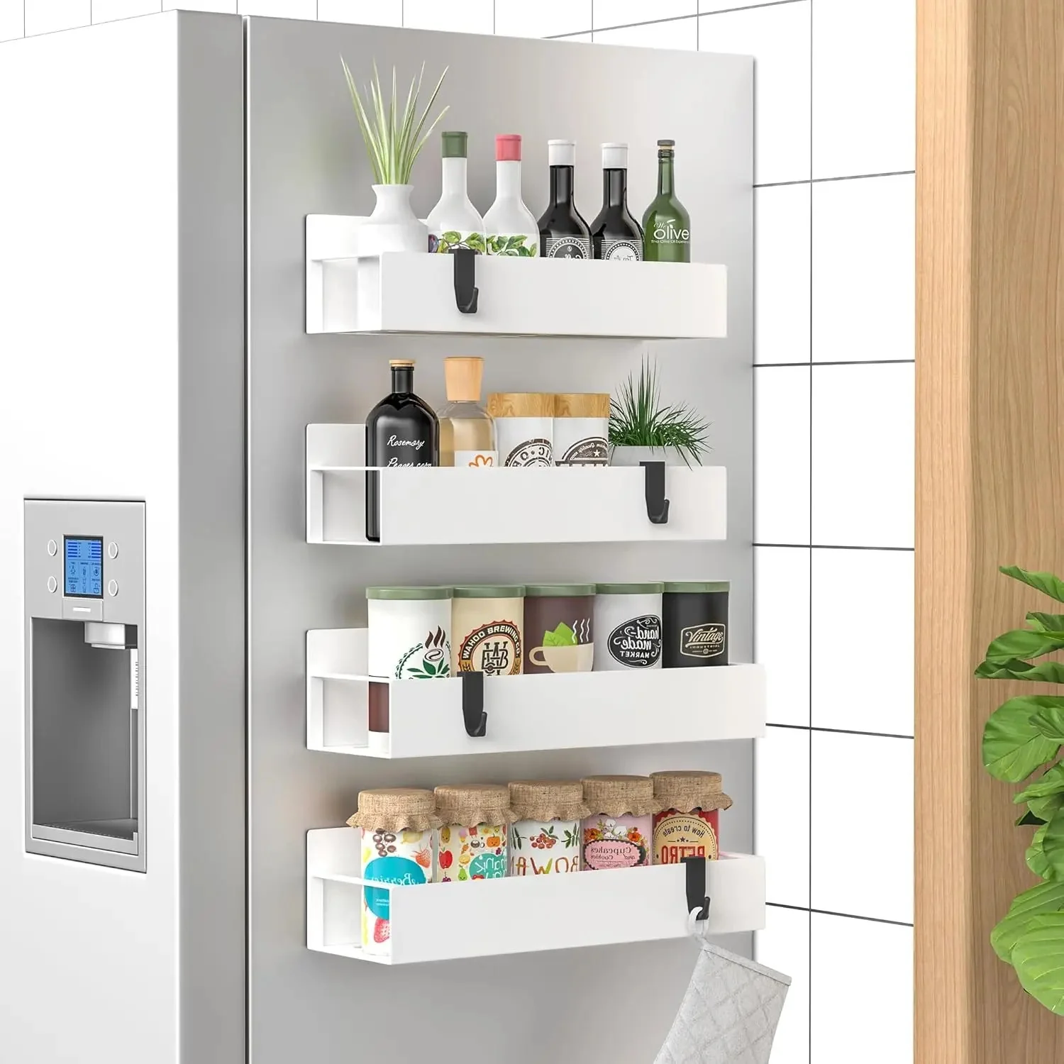 Spice Organizer | 4-Piece, Magnetic – Powder Coated | No Drilling Needed | KitchenDock - Image 13