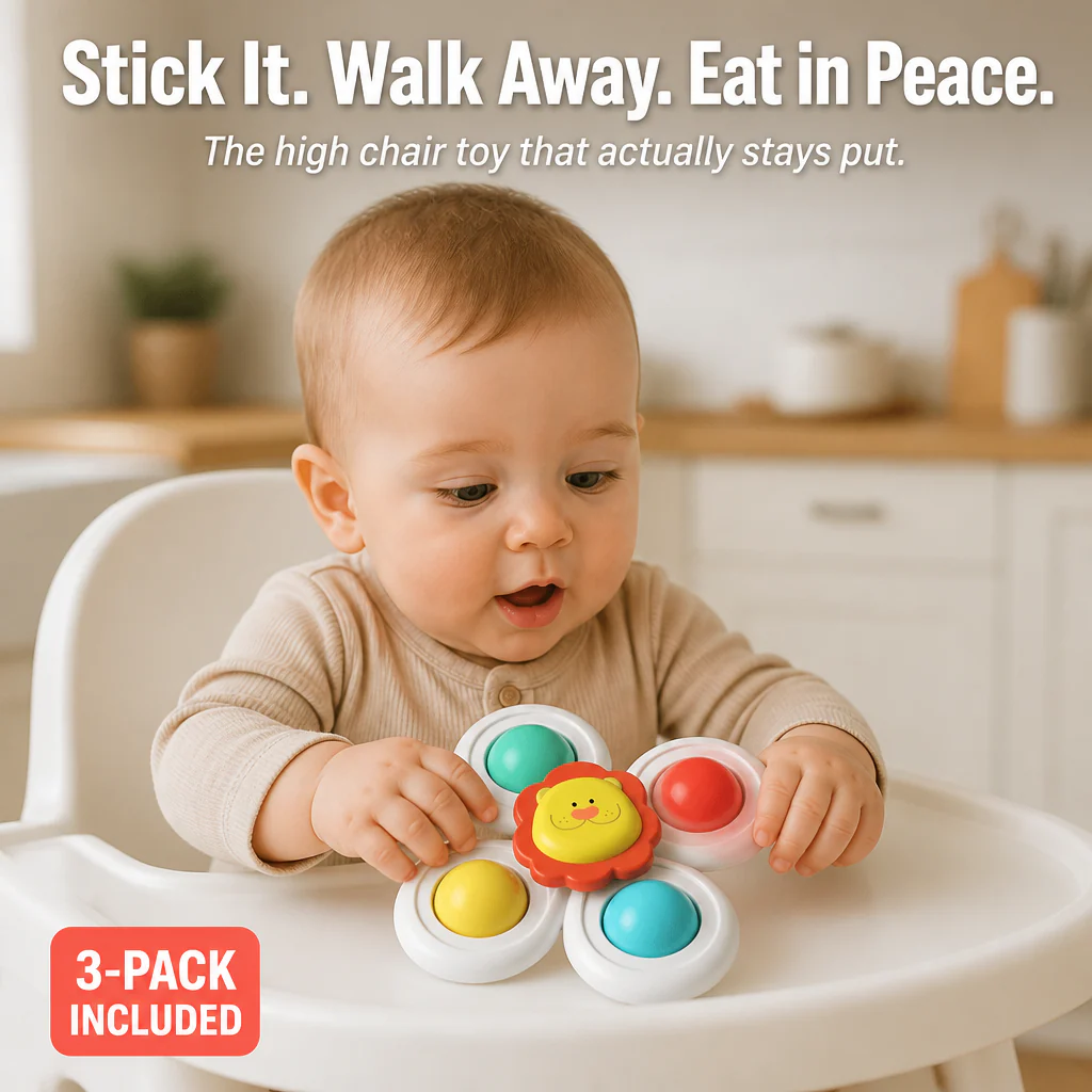 SpinSoothe™ — Stick One on the Tray and Finish Your Meal in Peace | 3-Pack
