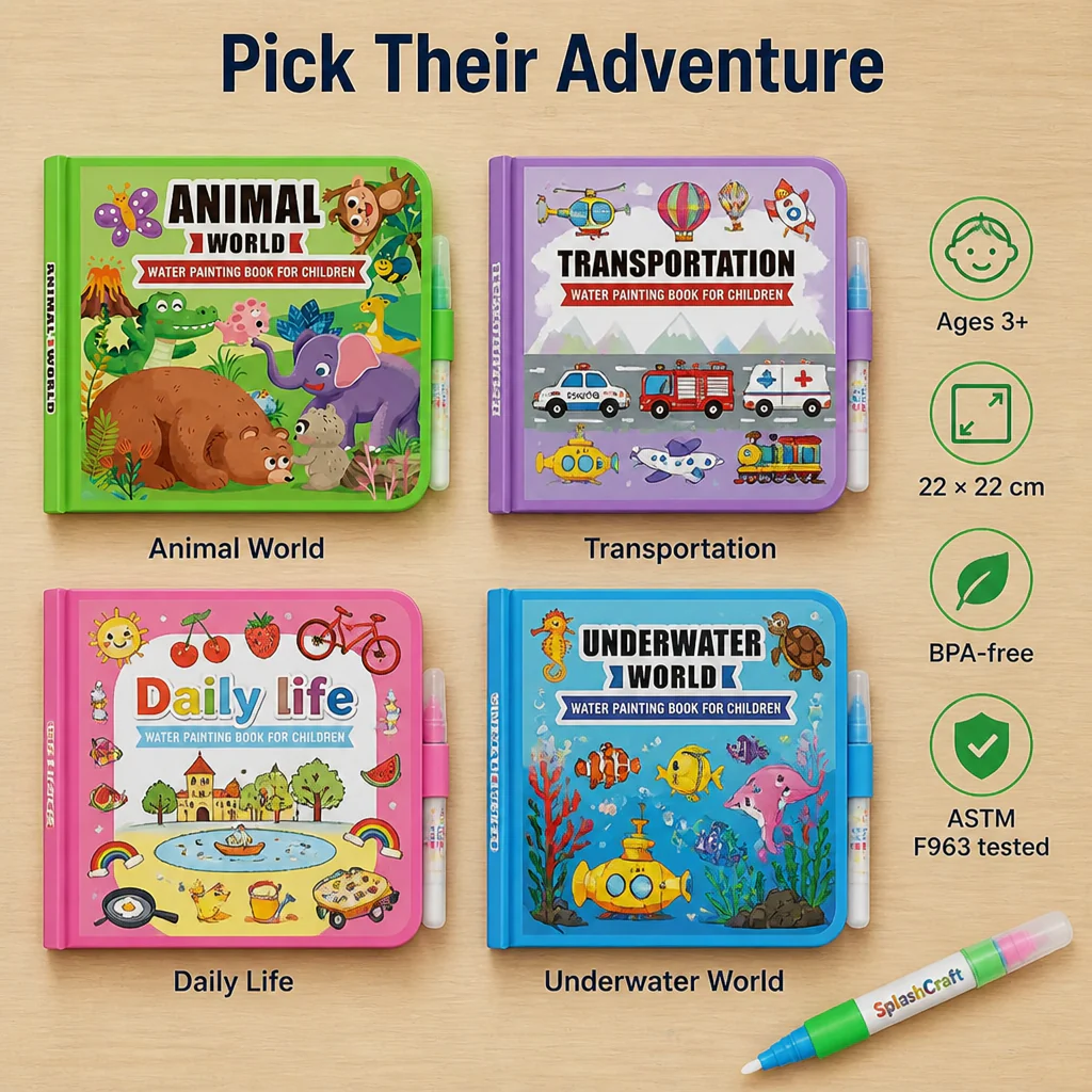 SplashCraft™ — Hand Kids Hours of Quiet Colouring Without a Single Stain - Image 8