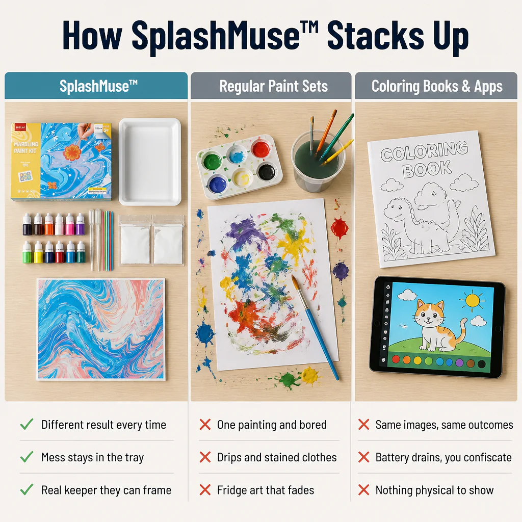 SplashMuse™ Marbling Paint Kit — Swirl, Lift & Hang Real Marbled Prints Kids Make Themselves - Image 5