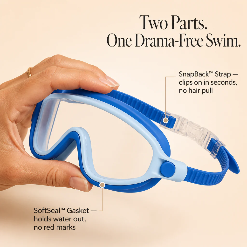 SplashyEyes™ — Skip Hair-Yanks, Fog & Raccoon Eyes With Snap-On Kids Goggles - Image 3