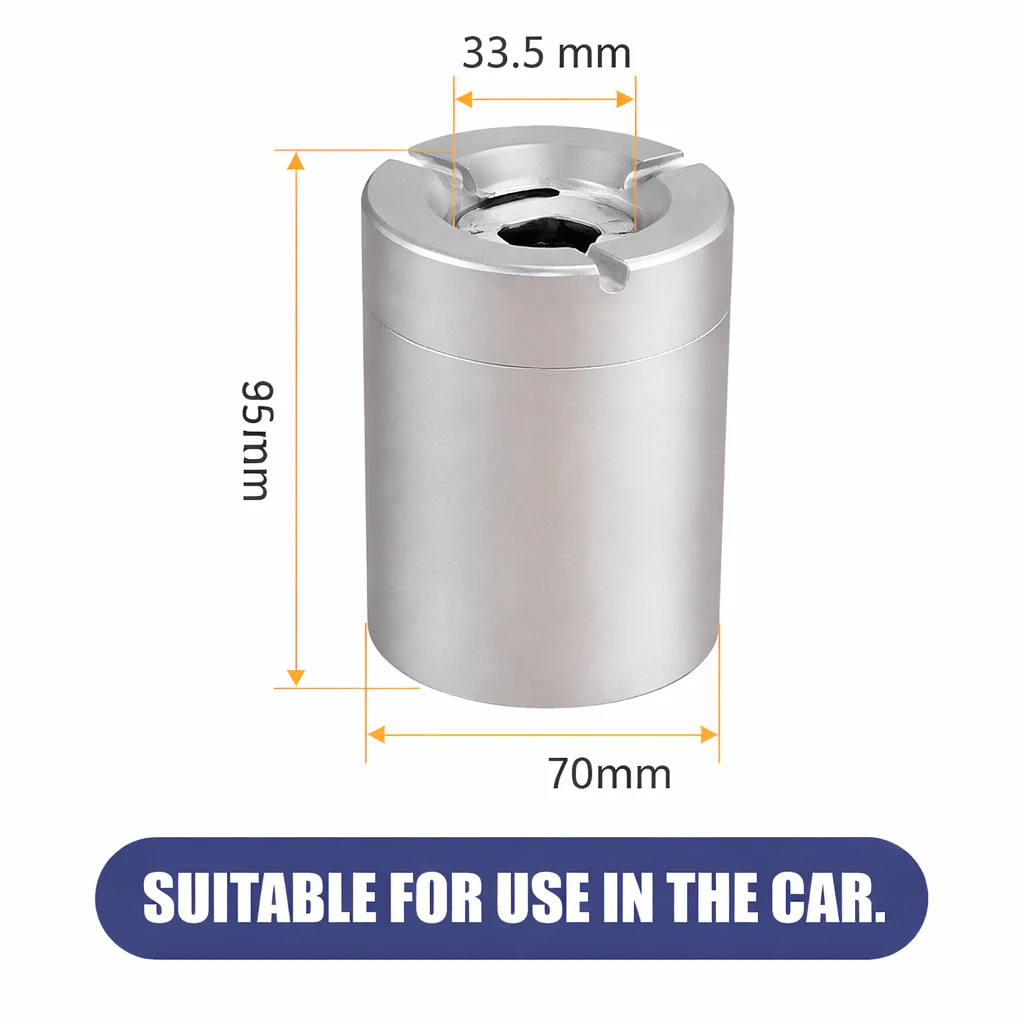 Stainless Steel Ashtray with 360° Rotary Lid